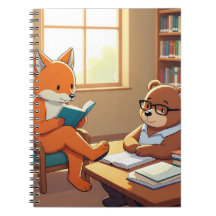 Notebook-Abdeckung für Smart Fox Bären Reading Lib