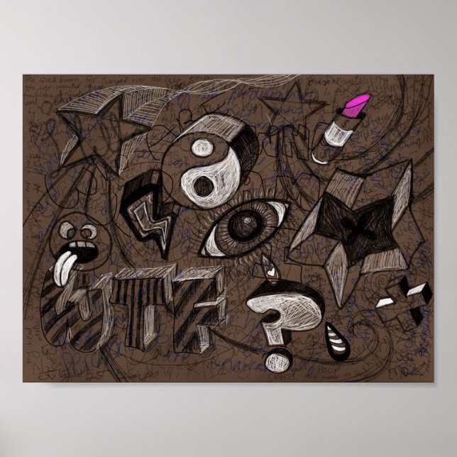 Notebook-Abdeckung Inspiriert Doodle - Grunge Poster (Vorne)