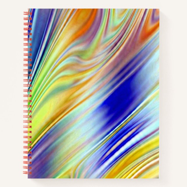 Notebook, abstrakte, lebendige Multicolor-Linien Notizbuch (Vorderseite)