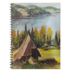 Notebook Ann Hayes Gemälde Chalet am See Notizblock