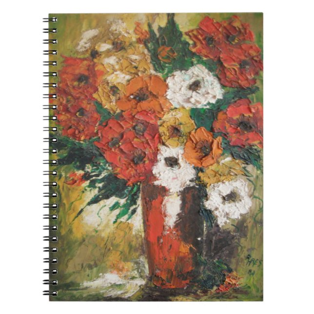 Notebook Ann Hayes Painting Red Blume Mixed Notizblock (Vorderseite)