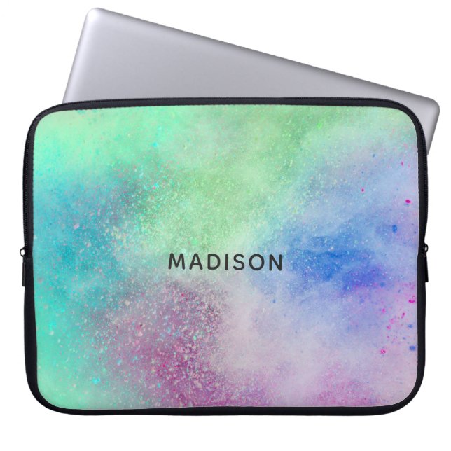 Notebook-Ärmel mit individuelle Name Color Explosi Laptopschutzhülle (Vorderseite)
