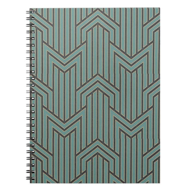 Notebook - Art Deco Black & Green Notizblock (Vorderseite)