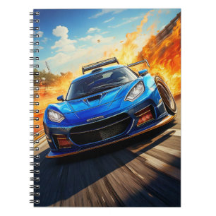 Notebook - Blauer Sportwagen Notizblock