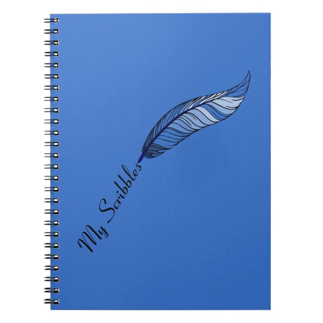 Notebook - Blue Feather Pen Notizblock (Vorderseite)