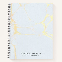 Notebook - Blue & Gold Marble Notizbuch