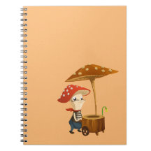 Notebook-Card für den Cartoon Kid Mushroom