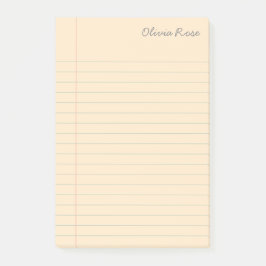 Notebook-Creme mit personalisierter Linde Post-it Klebezettel