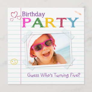 Notebook-Doodle Geburtstagsparty Einladungen