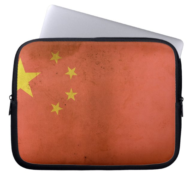 Notebook-Fall mit chinesischer Flagge Laptopschutzhülle (Vorderseite)
