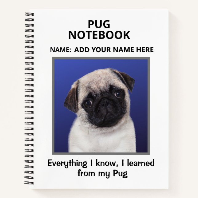 Notebook für Liebhaber des Mops Notizbuch (Vorderseite)