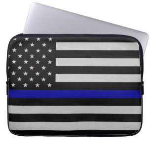 Notebook-Gehäuse mit Thin Blue Line-Flagge Laptopschutzhülle