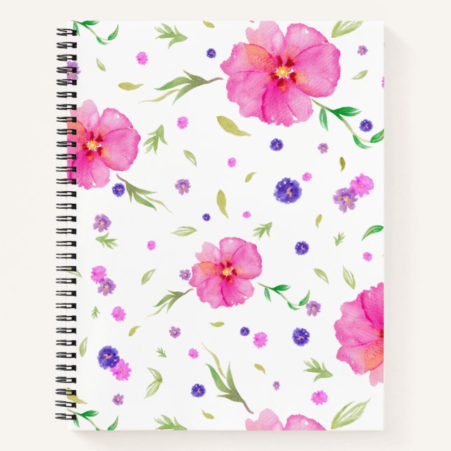 Notebook-Geschenk mit Aquarell-Blume für Lehrer Notizbuch (Vorderseite)