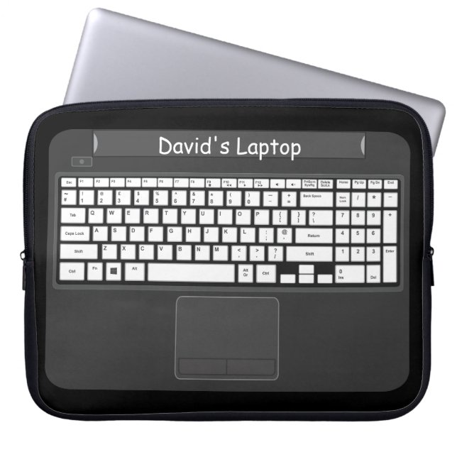 Notebook-Grafik mit weißen Tasten Laptopschutzhülle (Vorderseite)