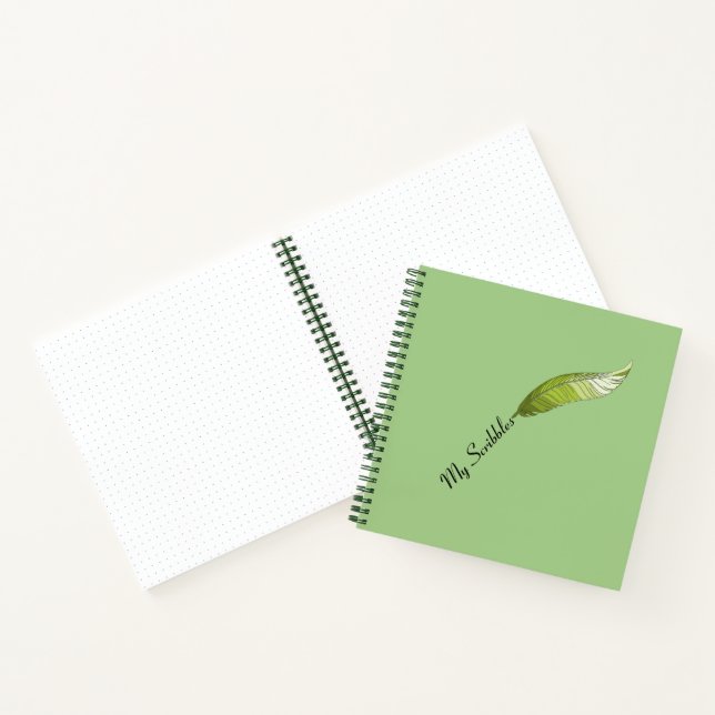 Notebook: Green Feather Pen Notizbuch (Innenseite)