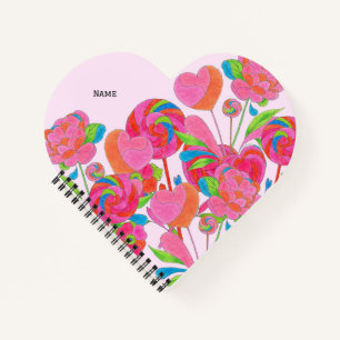 Notebook-Herz Lollipop-Blume Notizbuch