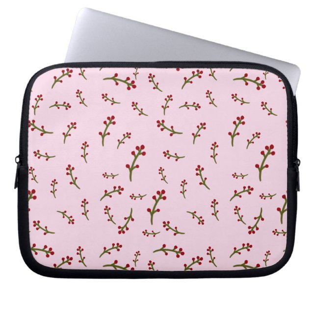 Notebook-Hüllen rosa Blumen Laptopschutzhülle (Vorderseite)