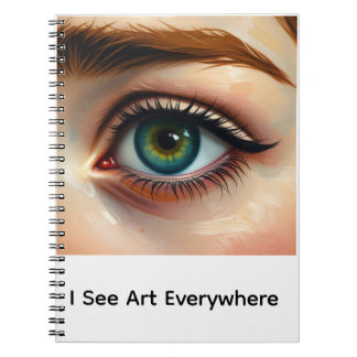 Notebook I see Art artistic eye gift Notizblock