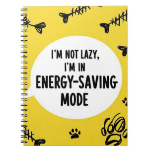 Notebook Ich bin nicht lazy, ich bin im "Energie-R Notizblock
