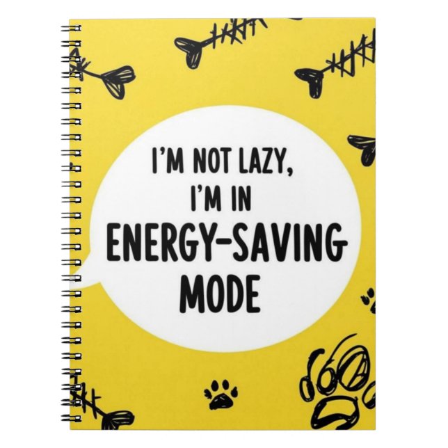 Notebook Ich bin nicht lazy, ich bin im "Energie-R Notizblock (Vorderseite)