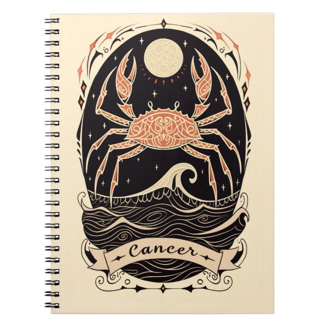 Notebook-Krebs Celestial Zodiac Art Notizblock (Vorderseite)