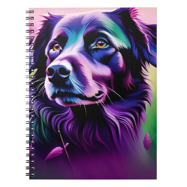 Notebook - Lila Hund Notizblock (Vorderseite)