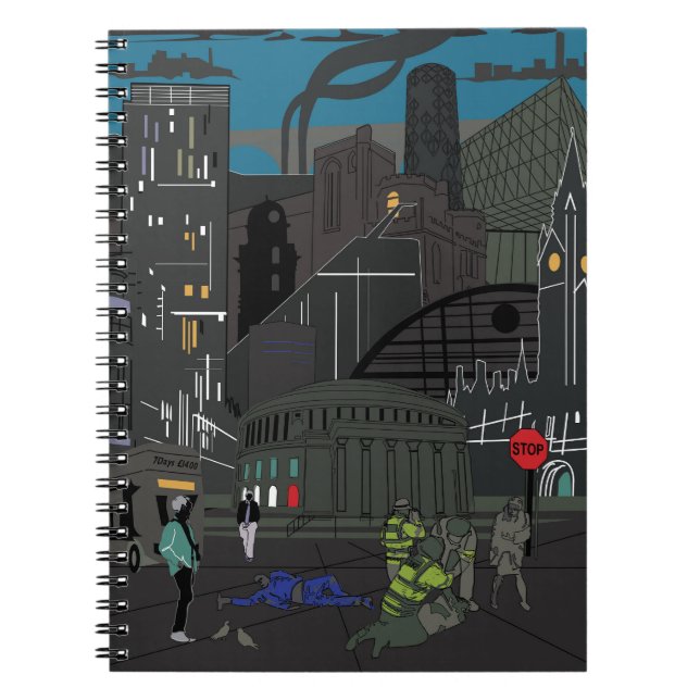 Notebook Manchester Edgy Skyline Illustration Notizblock (Vorderseite)