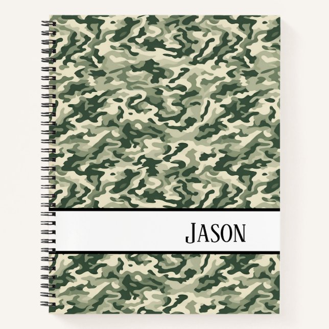Notebook-Militär-Grüne Camouflage Notizbuch (Vorderseite)