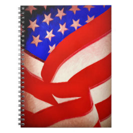 Notebook mit amerikanischer Flagge (80 Seiten B&W) Notizblock