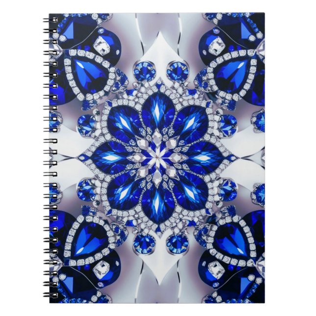 Notebook mit Blue White Colors Abstract Design Notizblock (Vorderseite)