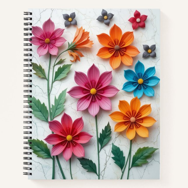 Notebook mit Blume Notizbuch (Vorderseite)