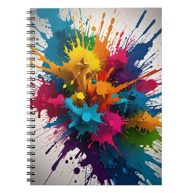 Notebook mit Color Splash Design Notizblock (Vorderseite)