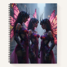 Notebook mit Cyberpunk-Fee