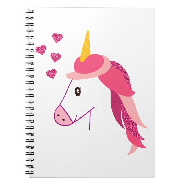 Notebook mit Einhorn für ein Mädchen. Notizblock (Vorderseite)