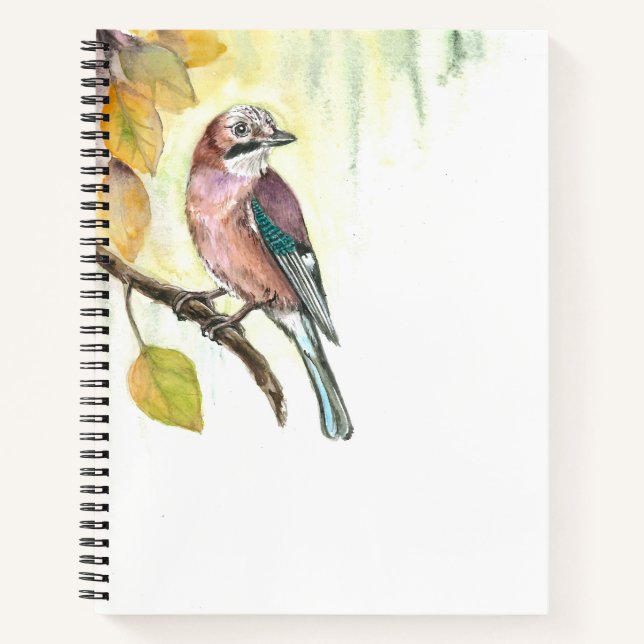 Notebook mit Eurasischer Jay Notizbuch (Vorderseite)