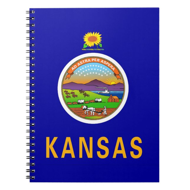 Notebook mit Flag von Kansas Staat Notizblock (Vorderseite)