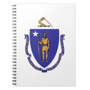 Notebook mit Flag von Massachusetts Staat Notizblock