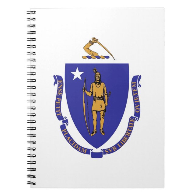 Notebook mit Flag von Massachusetts Staat Notizblock (Vorderseite)
