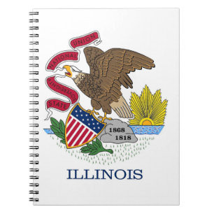 Notebook mit Flagge des Illinois-Staat Notizblock
