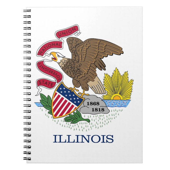 Notebook mit Flagge des Illinois-Staat Notizblock (Vorderseite)