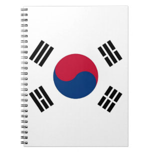 Notebook mit Flagge in Südkorea Notizblock
