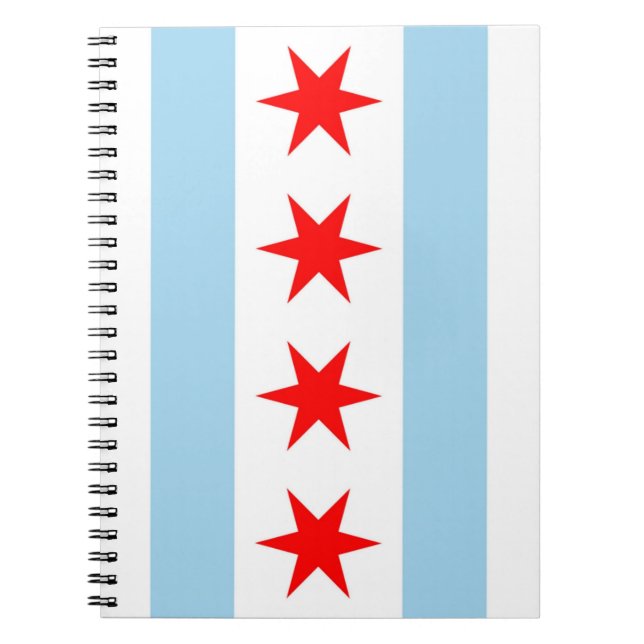 Notebook mit Flagge von Chicago, Illinois-Staat Notizblock (Vorderseite)