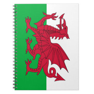 Notebook mit Flagge von Wales Notizblock
