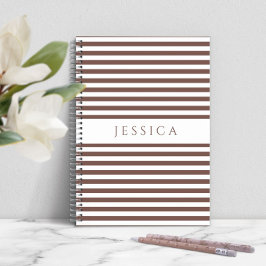 Notebook mit grauem und weißem Streifenmuster Notizbuch