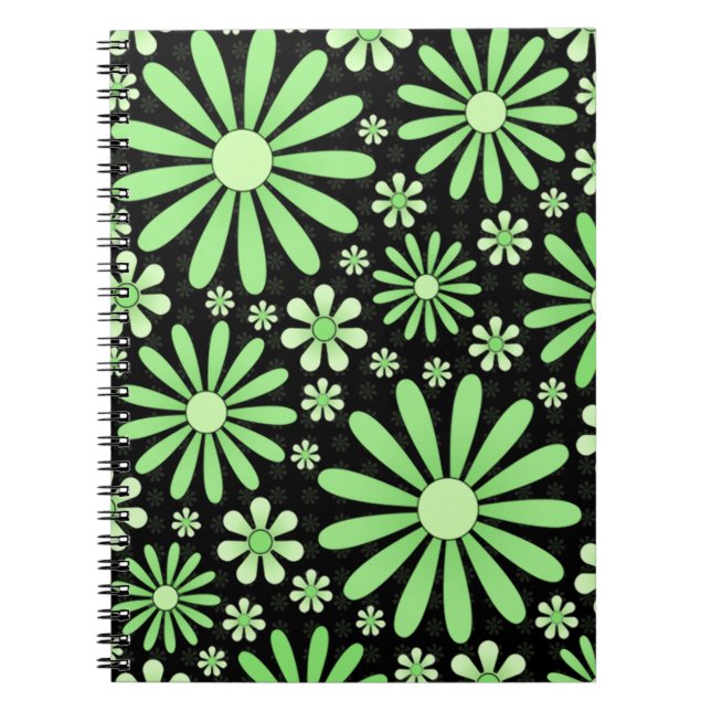 Notebook mit grüner Blume Notizblock (Vorderseite)