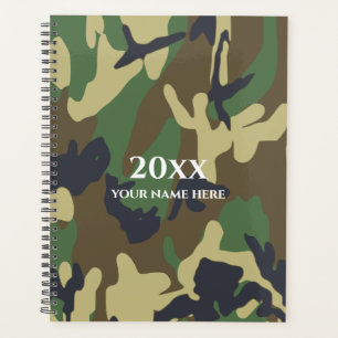 Notebook mit grüner Camouflage Planer