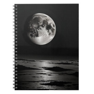 Notebook mit Lunar Reflection Design - B & W Notizblock
