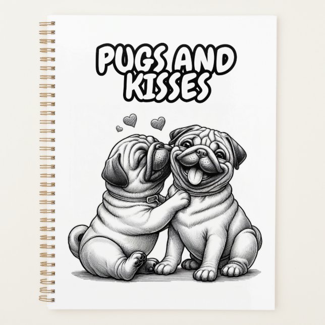 Notebook mit Mops, das Ihrem Leben Freude bereitet Planer (Vorderseite)