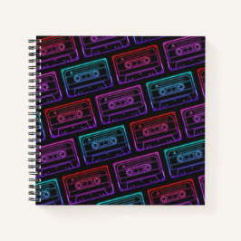 Notebook mit Neon Multicolor-Kassettenmuster Notizbuch