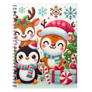 Notebook mit niedlichen Weihnachtsfiguren Notizblock